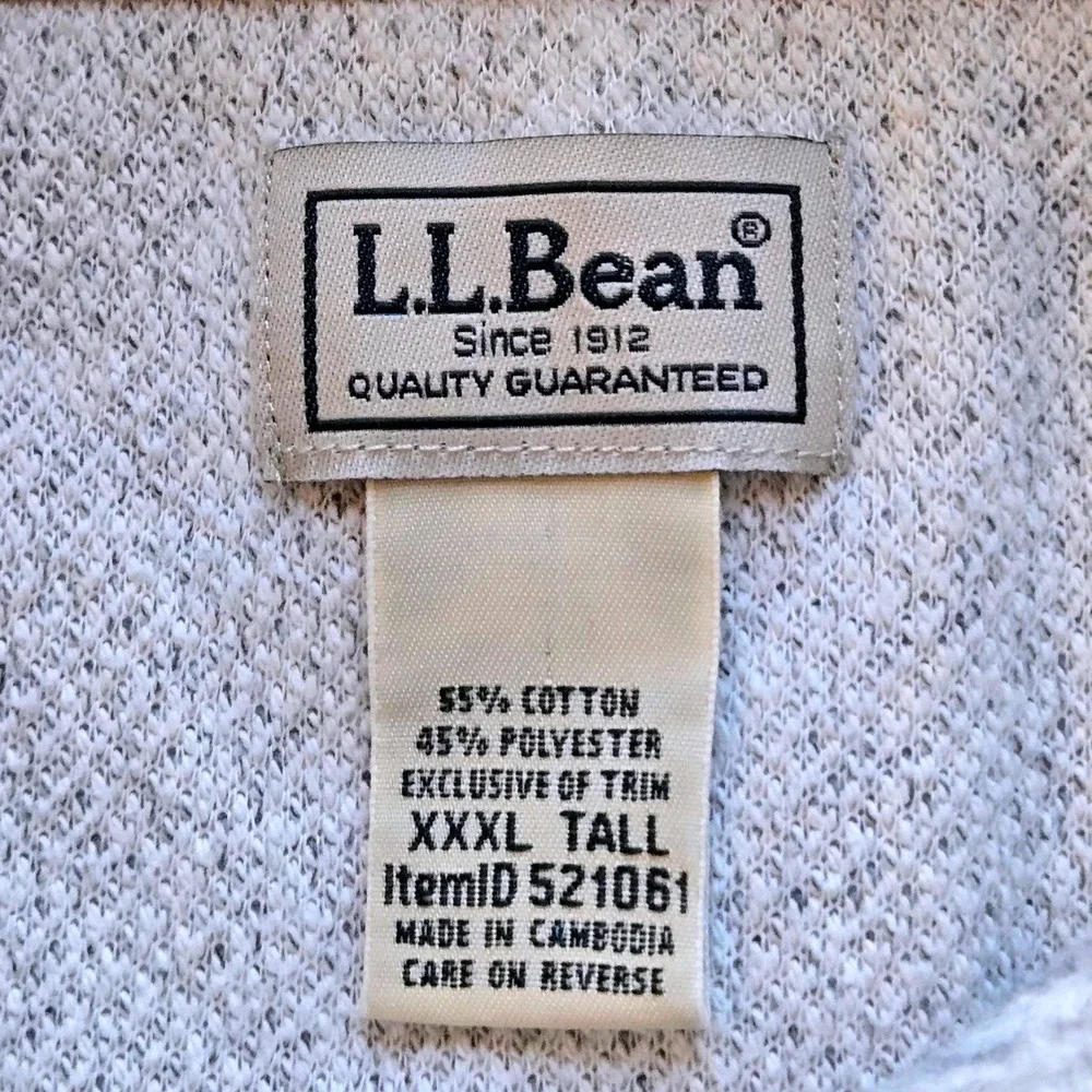 L.L. Bean Men's XXXL TALL Heritage Marled Fleece‎ Pullover Sweater